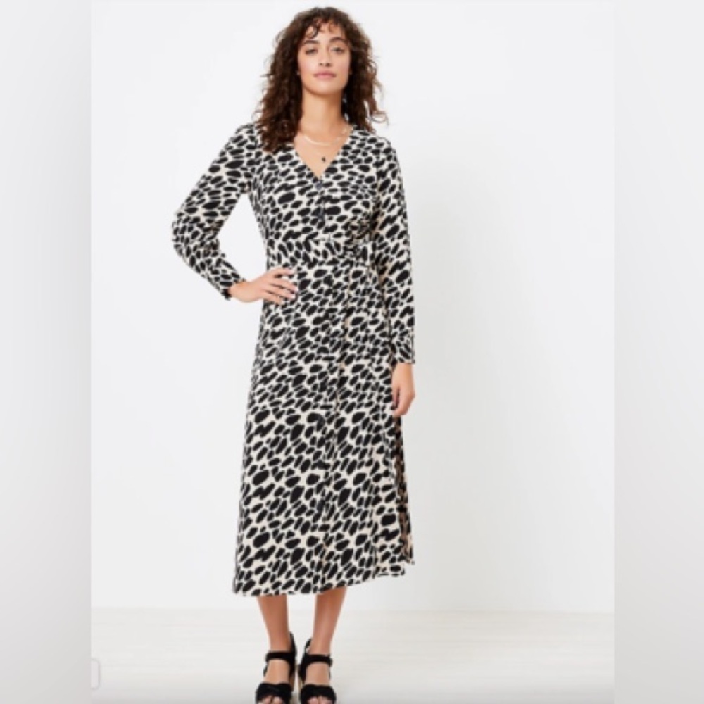 Loft Animal Print Midi Dress